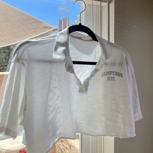 Garage Hamptons White Cropped Polo